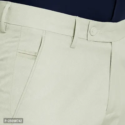 Stylish Beige Lycra Blend Mid-Rise Trouser For Men-thumb5