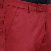 Stylish Red Cotton Blend Mid-Rise Trouser For Men-thumb4