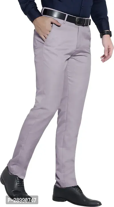 Stylish Grey Lycra Blend Mid-Rise Trouser For Men-thumb5