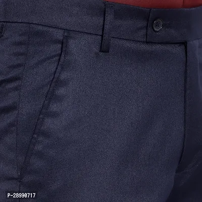 Stylish Blue Cotton Blend Mid-Rise Trouser For Men-thumb5