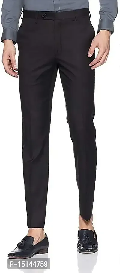 ELANHOOD Mens Formal Trousers (51) (38, Black) Slim