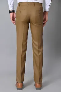 Stylish Beige Polycotton Mid-Rise Trouser For Men-thumb1