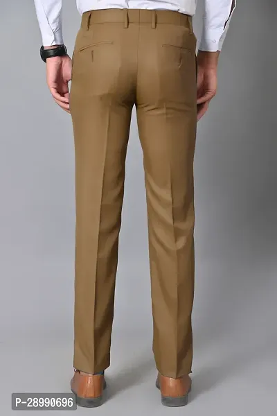 Stylish Beige Polycotton Mid-Rise Trouser For Men-thumb2