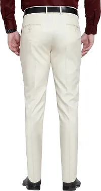 Stylish Beige Cotton Blend Mid-Rise Trouser For Men-thumb1