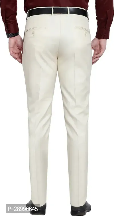 Stylish Beige Cotton Blend Mid-Rise Trouser For Men-thumb2