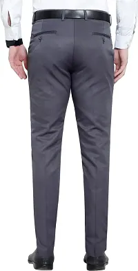 Stylish Grey Cotton Blend Mid-Rise Trouser For Men-thumb1