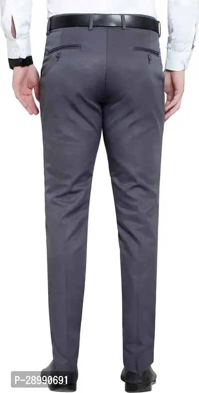 Stylish Grey Cotton Blend Mid-Rise Trouser For Men-thumb2