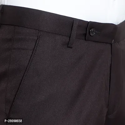 Stylish Black Cotton Blend Mid-Rise Trouser For Men-thumb5