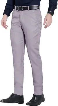Stylish Grey Lycra Blend Mid-Rise Trouser For Men-thumb3