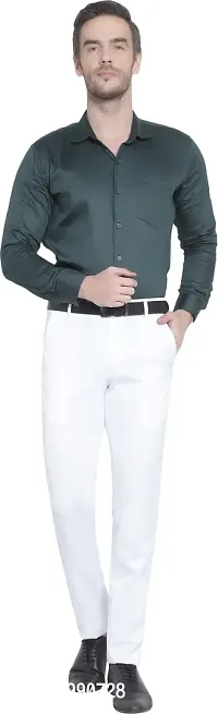 Stylish White Cotton Blend Mid-Rise Trouser For Men-thumb4