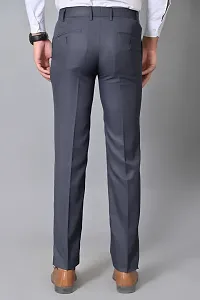 Stylish Grey Polycotton Mid-Rise Trouser For Men-thumb1
