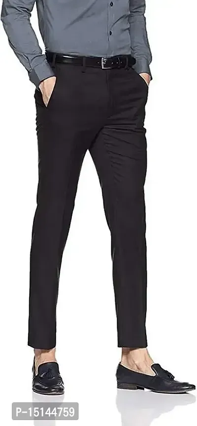 ELANHOOD Mens Formal Trousers (51) (38, Black) Slim-thumb3