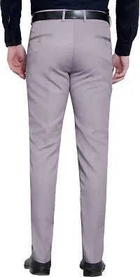 Stylish Grey Lycra Blend Mid-Rise Trouser For Men-thumb1