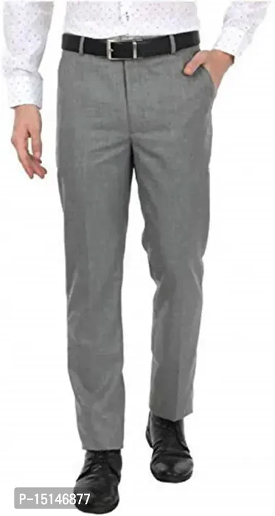 ELANHOOD Mens Formal Trousers (28, Grey) Regular