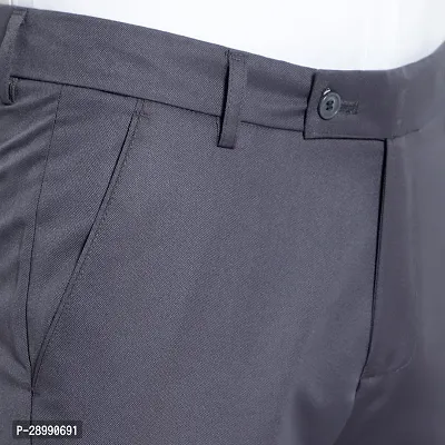 Stylish Grey Cotton Blend Mid-Rise Trouser For Men-thumb5