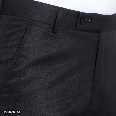 Stylish Black Cotton Blend Mid-Rise Trouser For Men-thumb5