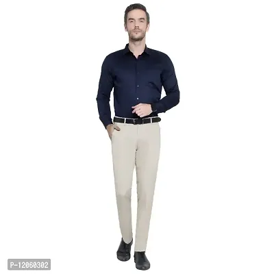 Classic Linen Blend Solid Formal Trouser for Men-thumb4