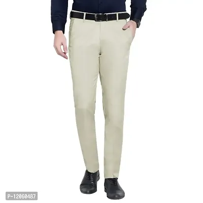 Classic Linen Blend Solid Formal Trouser for Men-thumb0