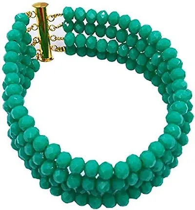 Resho Fashion Cube - Semi Precious Gemstone Crystal Beads Layer Bracelet For Girl and Women Round Faceted Stylish Layer Bracelet Fashion Jewellery