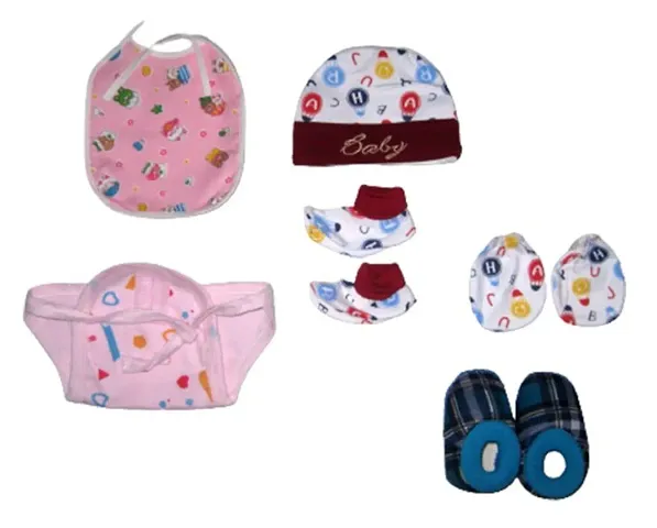 Baby Combo Kit [Glows, Cap, Booties,Bib] Pack of