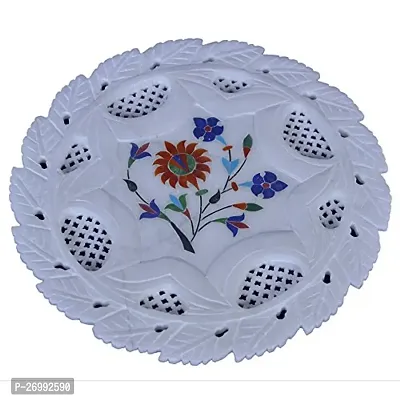 White Marble Meenakari Work Home Decorative Plate