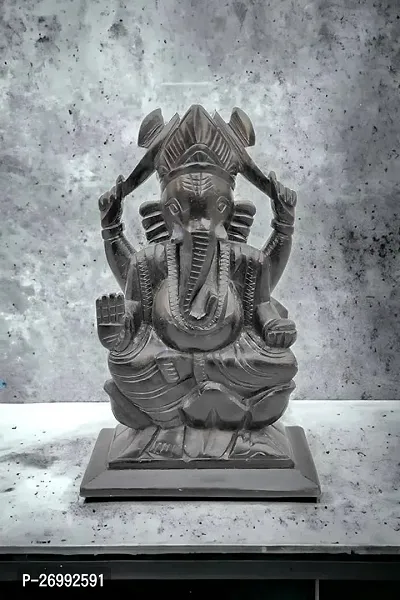 Black Soapstone Lord Ganesha Ganesh Idol Very Heavy And Big Size Figurines For Temple And Home Decor Size 8 Inch