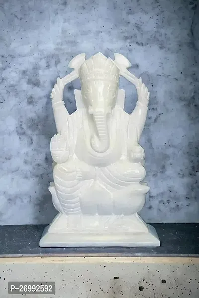 White Marble Ganesh Idol 6 Inch