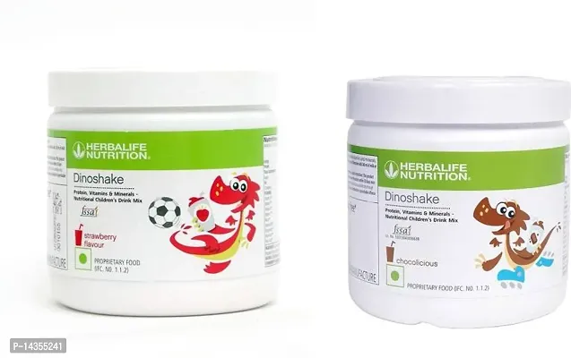 Herbalife Nutrition DINOSHAKE COMBO SET OF 2 PCS. (STARWBERRY  CHOCOLICIOUS) Combo  (1 DINOSHAKE STRAWBERRY FLAVOR, 1 DINOSHAKE CHOCOCILIOUS FLAVOR)