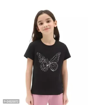 Girls Butterfly Printed Tshirt