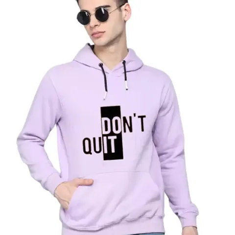 Men's Full Sleeves Don't Quit Hooded Sweatshirt (Purple)