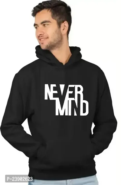 Mens Full Sleeve Printed Hooded Neck Fleece Fabric Casual Hoodies Sweatshirt-thumb0