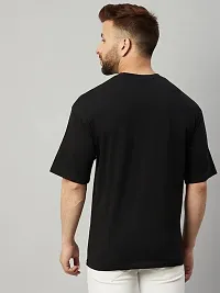 Men Solid Round Neck Half Oversize Casual T-Shirt-thumb1