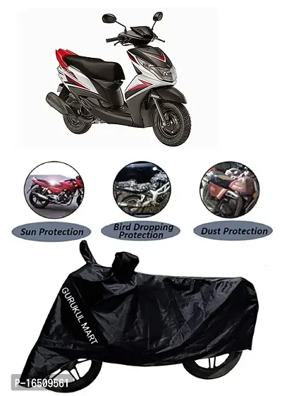 amaha Ray ZR Water Resistant - Dust Proof - Full Body cover For All Weather Conditions Bike and Scooty Two Wheeler Body Cover with Side Mirror Pocket. black color