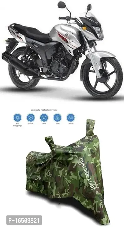 Yamaha FZS Water Resistant - Dust Proof - Full Body cover For All Weather Conditions Bike and Scooty Two Wheeler Body Cover with Side Mirror Pocket.fozigreen color-thumb0