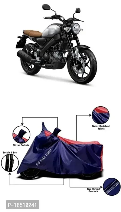 Hero Passion Pro Water Resistant - Dust Proof - Full Body cover For All Weather Conditions Bike and Scooty Two Wheeler Body Cover with Side Mirror Pocket. redblue color