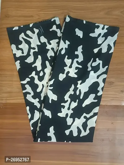 Elegant Black Crepe Printed Fabric (by meter) For Women-thumb0
