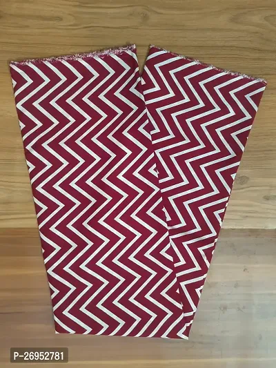 Elegant Maroon Crepe Chevron Fabric (by meter) For Women Pack Of 2