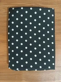 Elegant Black Crepe Polka Dot Print Fabric (by meter) For Women Pack Of 2-thumb1