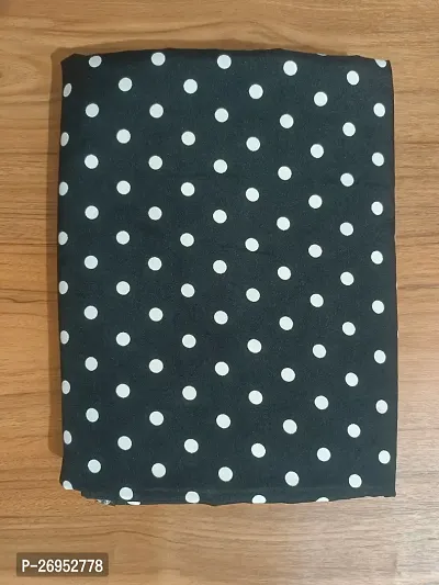 Elegant Black Crepe Polka Dot Print Fabric (by meter) For Women Pack Of 2-thumb2