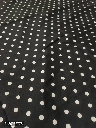 Elegant Black Crepe Polka Dot Print Fabric (by meter) For Women Pack Of 2-thumb3