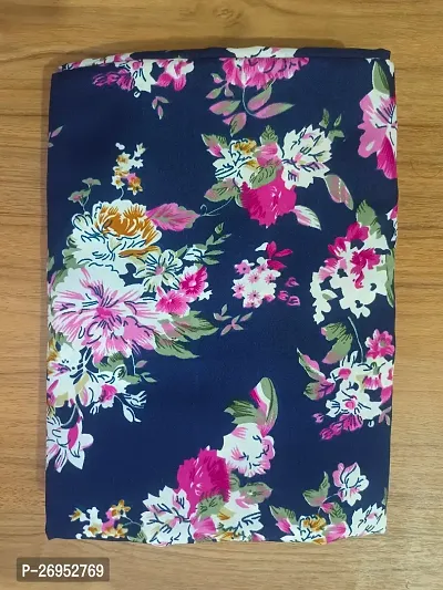 Elegant Multicoloured Crepe Floral Print Fabric (by meter) For Women-thumb3