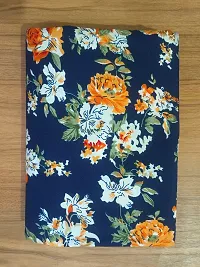 Elegant Multicoloured Crepe Floral Print Fabric (by meter) For Women-thumb2