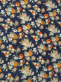 Elegant Multicoloured Crepe Floral Print Fabric (by meter) For Women-thumb3