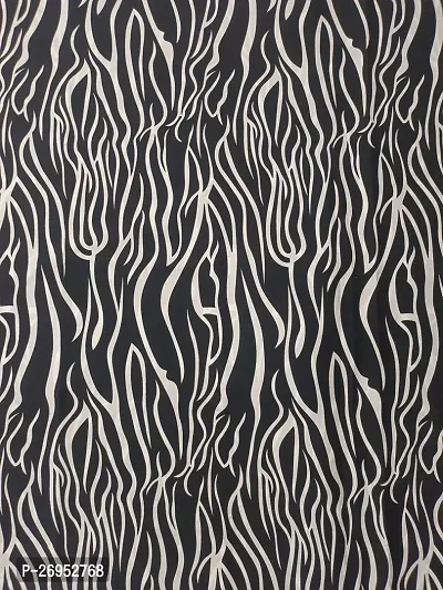 Elegant Black Crepe Printed Fabric (by meter) For Women-thumb4