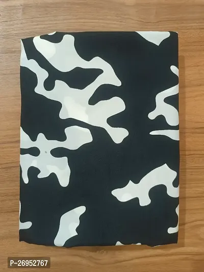 Elegant Black Crepe Printed Fabric (by meter) For Women-thumb2