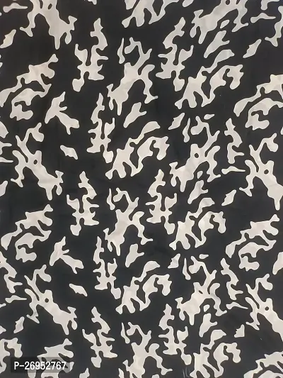 Elegant Black Crepe Printed Fabric (by meter) For Women-thumb4