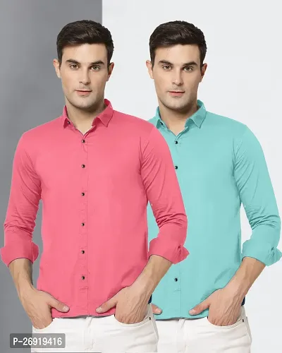 Reliable Multicoloured Polycotton Solid Casual Shirts For Men Pack Of 2