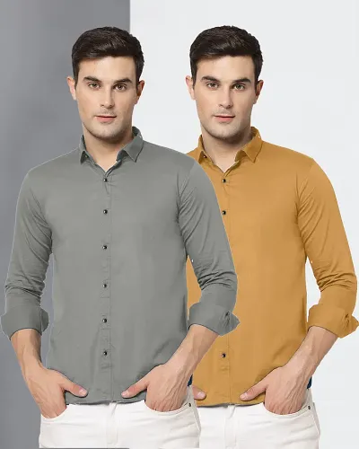 Mens Solid Color Shirt - Pack of 2
