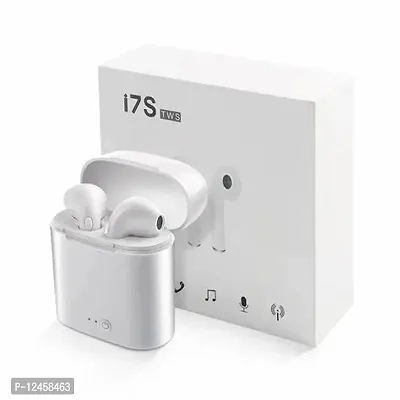 ACCRUMA i7S Earphones with Mic Bluetooth Headset  (White,-thumb0