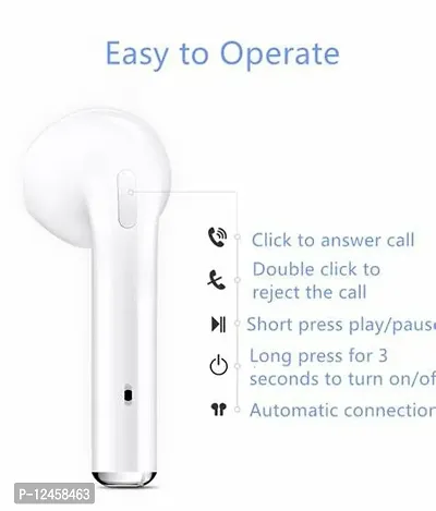 ACCRUMA i7S Earphones with Mic Bluetooth Headset  (White,-thumb3